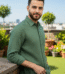 pure linen green shirt