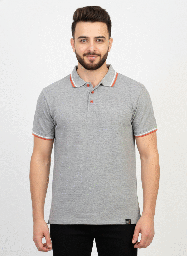 light grey polo tshirt for men psi premium photoshoot