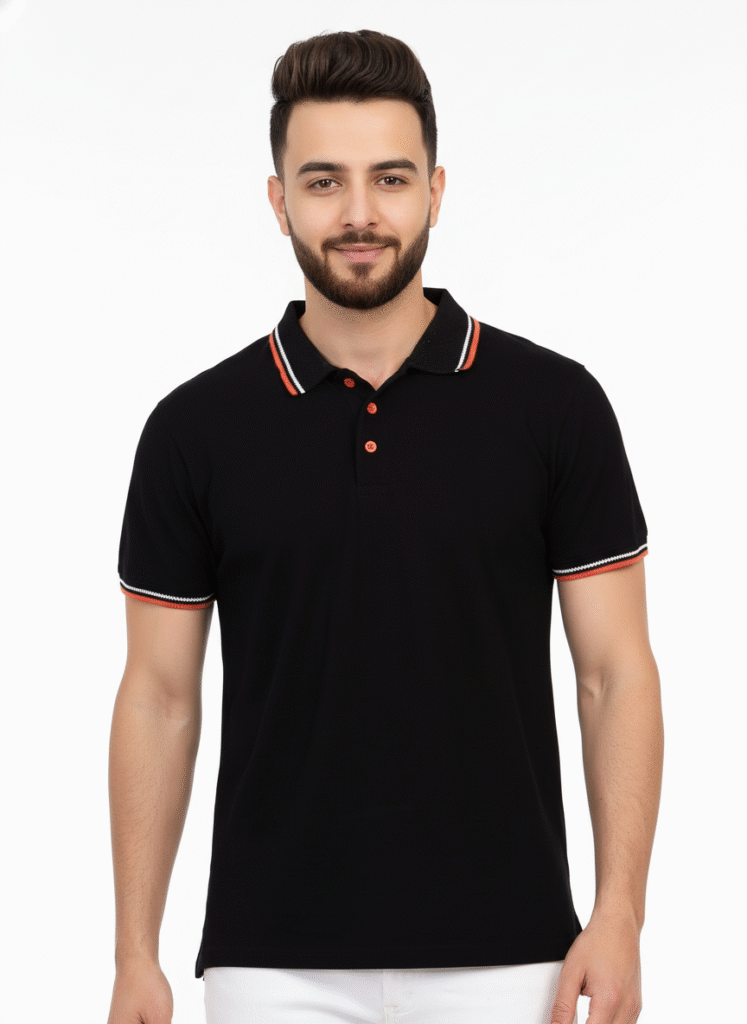 black polo tshirt for men psi premium photoshoot