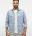 Men's blue floral printed shirt front view