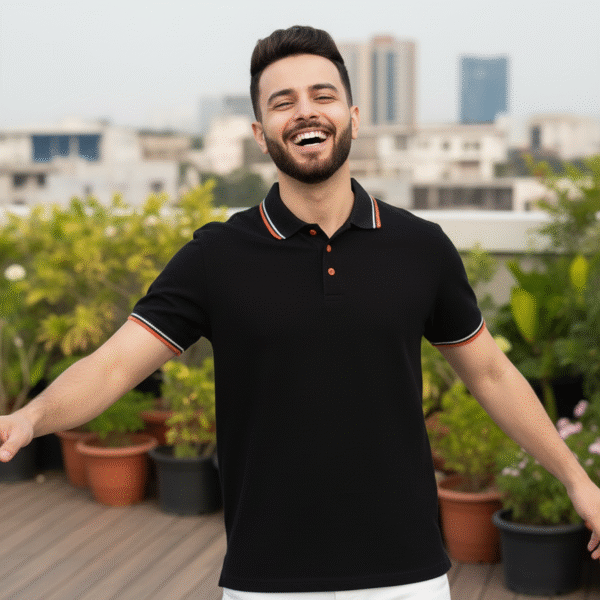 black polo tshirt for men psi