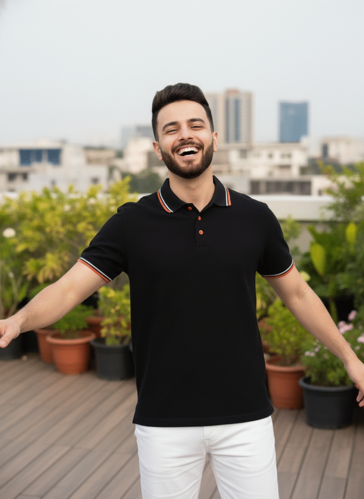 black polo tshirt for men psi